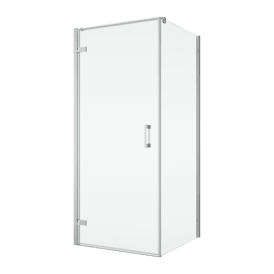 SOLINO - Porte pivotante et paroi fixe en ligne (SOL13) - Verre transparent - RONAL / Sanswiss + Accessoires SOLINO - Kit de fermeture en niche pour portes — photo 1