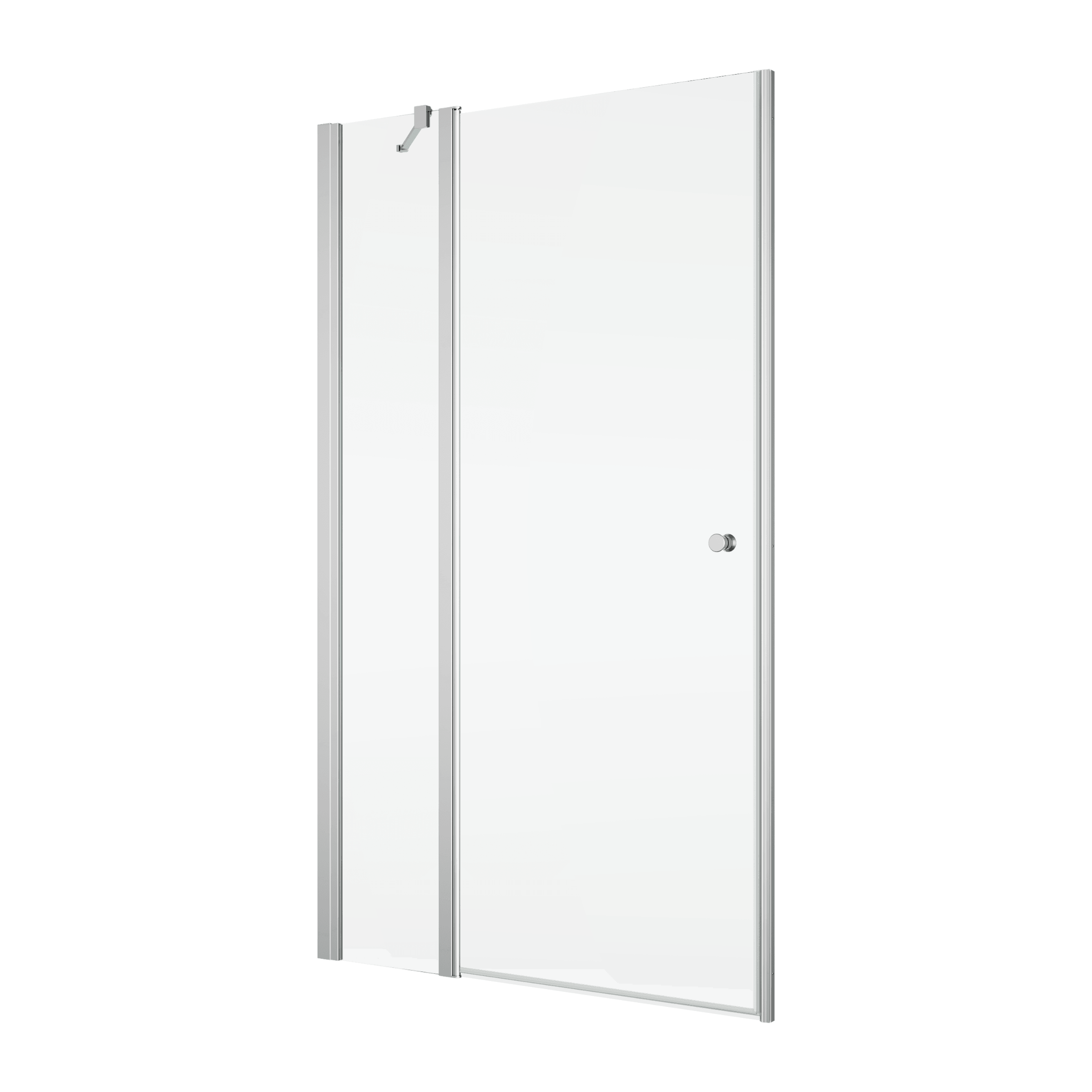 SOLINO - Porte pivotante et paroi fixe en ligne (SOL13SM15007) - Verre transparent - RONAL / Sanswiss + Accessoires SOLINO (V.SOL.50) - Kit de fermeture en niche pour portes — photo 1