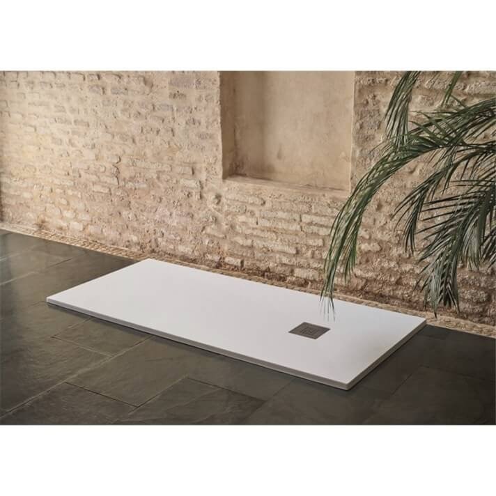 DOCCIA - Receveur Résine Classic SILLAR BLANCO 90×140 Grille Inox (Anna Bagno blanc) — photo 1