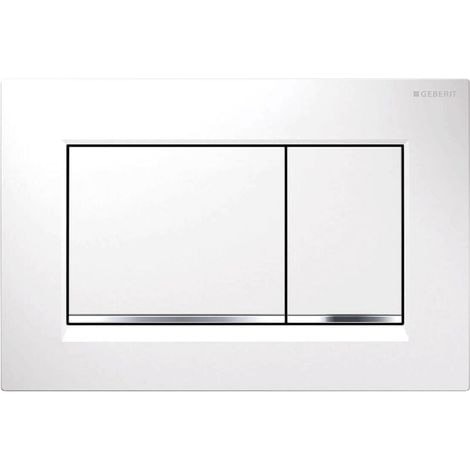 Geberit Sigma30 (115.883.KJ.1) – Plaque de déclenchement double touche, blanc / chromé brillant / blanc — photo 1