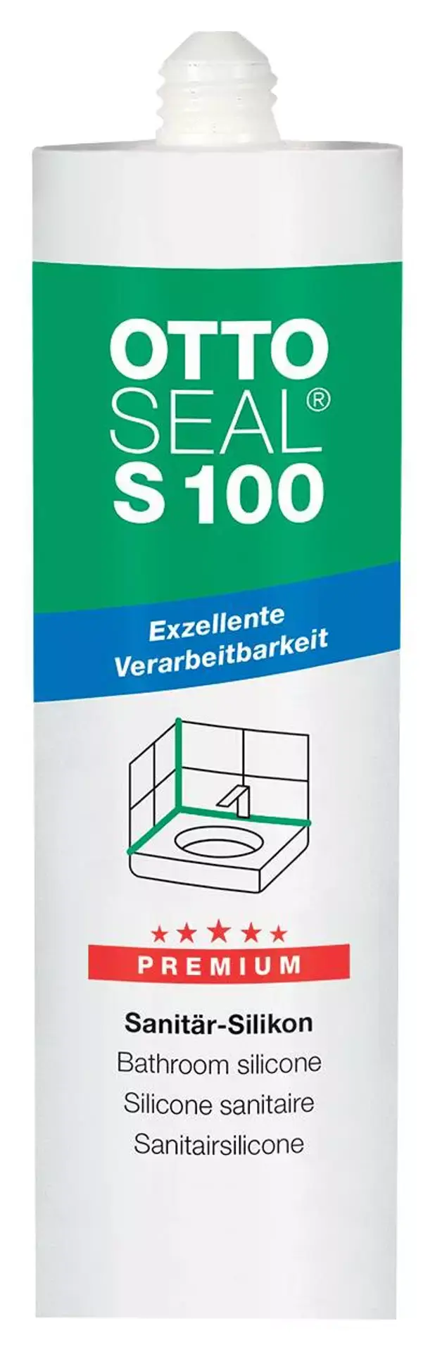 Mastic silicone OTTOSEAL S100 300 mL C01 BLANC — photo 1