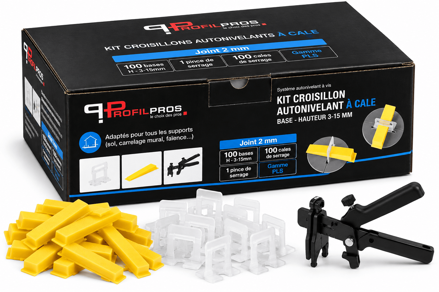 PLS - Kit Système autonivelant à cale - Joint de 2 mm - 1 boite — photo 1
