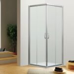 ANGLE DE DOUCHE EXT 98.5/100 VERRE TRANSPARENT PROFILES CHROMES