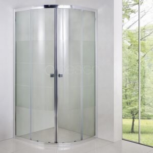 ANGLE SEMI-CIRCUL. BELLAGIO 78/80 HT 195 P. CHROME V 6 MM TRANSPARENT