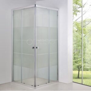 ACCES D'ANGLE BELLAGIO 78/80 HT 195 PROFILE CHROME V 6 MM SERIGRAPHIE