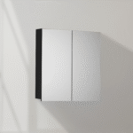 ARMOIRE MIROIR 2 PORTES 600X160X695 FINITION NOIRE MAT LAQUE