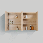 ARMOIRE MIROIR 2 PORTES 600X160X695 FINITION CHENE DORE