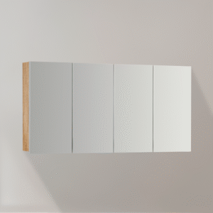 ARMOIRE MIROIR 2 PORTES 800X160X695 FINITION CHENE DORE