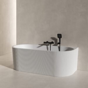 BAIGNOIRE MURALE ACRYLIQUE 1700X800X580 BLANC MAT HARES + VIDAGE