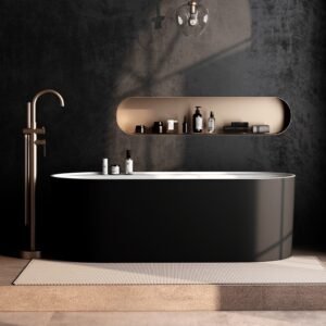 BAIGNOIRE IDYLLE ACRYLIQUE BLANC MAT INT / NOIR MAT